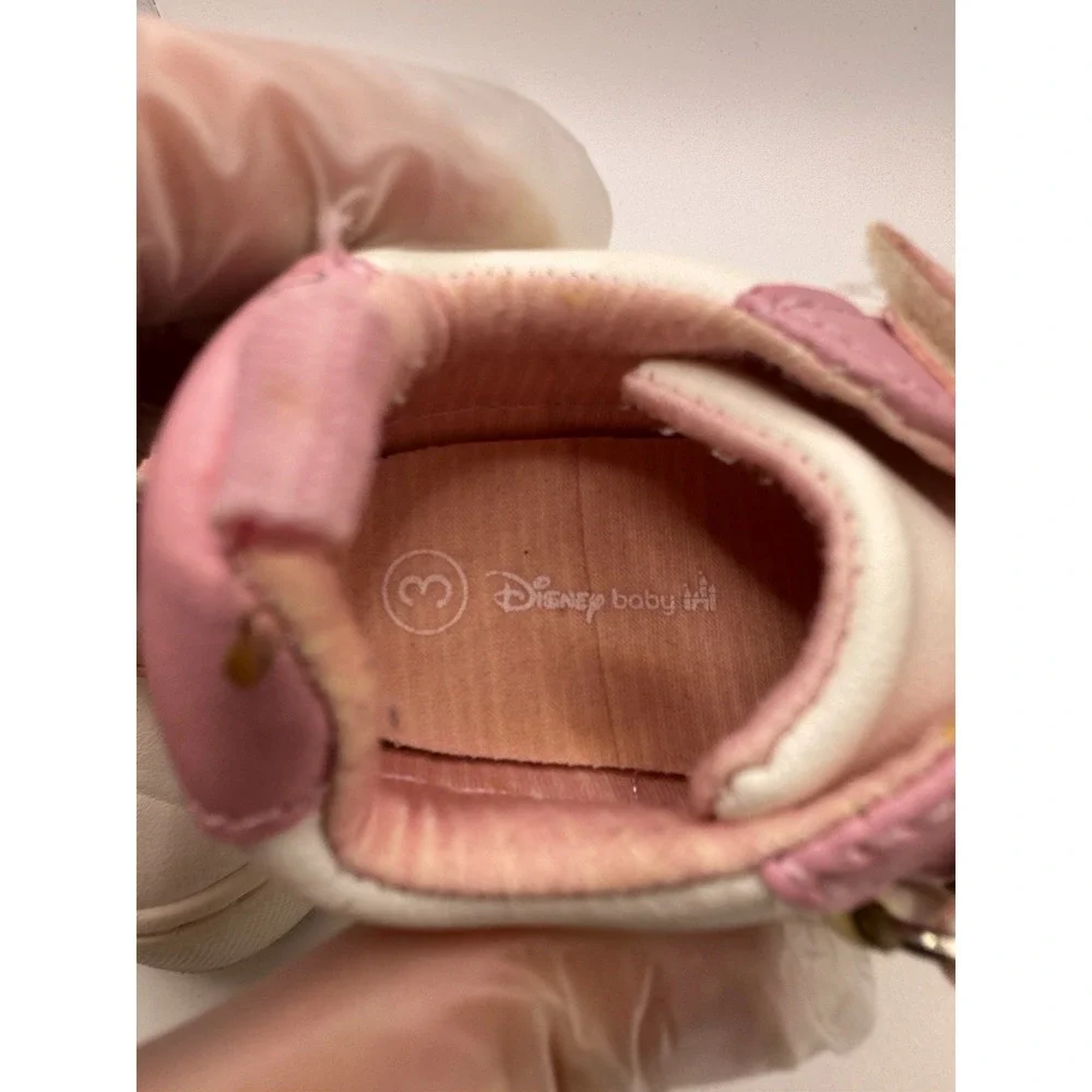 Disney Baby Winnie The Pooh Toddler Kids Sneaker Size 3 Pink /White Hook & Loop